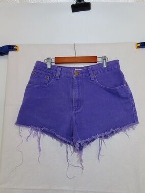Polo by Ralph Lauren Purple High-Rise Frayed Denim Shorts